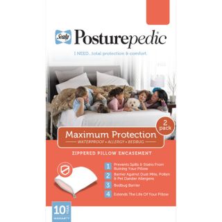 Sealy Posturepedic Maximum Protection Zippered Pillow Encasement