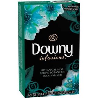 Downy Infusions Botanical Mist Fabric Softener Sheets, 105 sheets