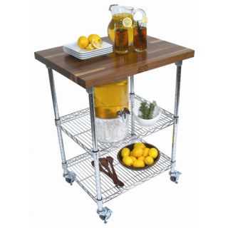 Rouge et Noir Metro Kitchen Cart with Wood Top by John Boos