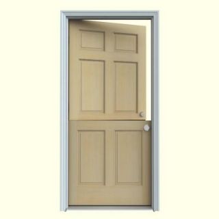 JELD WEN 36 in. x 80 in. 6 Panel Unfinished Dutch Hemlock Wood Prehung Front Door with Brickmould O11688