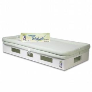 Secure Beginnings SSBW CMC 006 SafeSleep Breathble Crib Mattress   White Base and Sage Green Sleep Surface