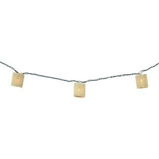 10ct UL String Light, Natural Bamboo Round Covers