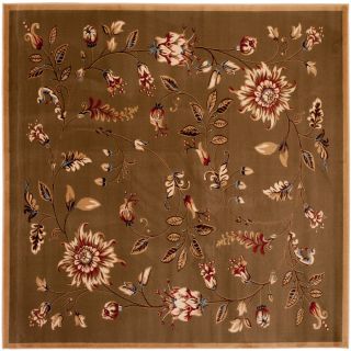 Safavieh Lyndhurst Square Green Floral Woven Area Rug (Common 6 ft x 6 ft; Actual 6 ft 7 in x 6 ft 7 in)