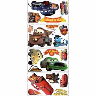 RoomMates 5 in. x 11.5 in. Cars Piston Cup Champs 19 Piece Peel and Stick Wall Decals RMK1520SCS