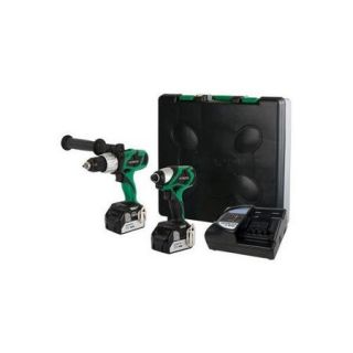 Hitachi KC18DJL HXP 18V Cordless Lithium Ion 1/2 in. Brushless Hammer Drill and Impact Driver Combo Kit