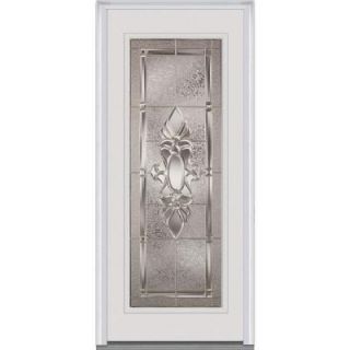 Milliken Millwork 32 in. x 80 in. Heirloom Master Decorative Glass Full Lite Painted Fiberglass Smooth Prehung Front Door Z004151R