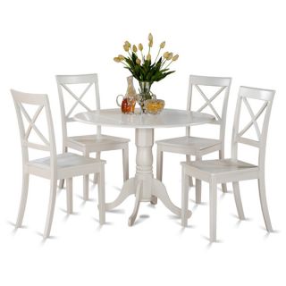 angeloHOME Hillgate 5 Piece Dining Set in Antique White with Burnt