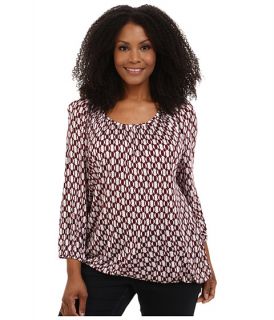 Michael Michael Kors Plus Size Alain Spot Peasant Top Merlot