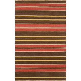 Continental Rug Company City Stripes Red / Brown Area Rug