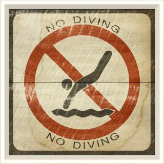 Sign No Diving Framed Graphic Art