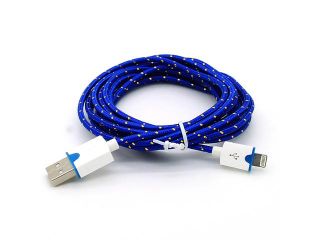 New 2M 6FT Braided USB Charger Cable Fabric Nylon Data Sync Charging Cord Wire For Phone 5 5s 5c 6 6Plus iPod Touch Nano 7th Gen Black Color