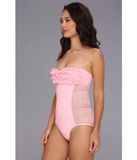 juicy couture prima donna ruffle bandeau malliot w soft cups pink lady