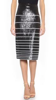alice + olivia Rue Sequin Stripe Pencil Skirt