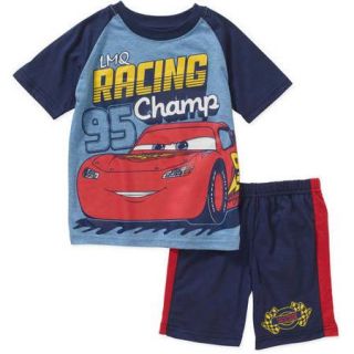 Disney Cars Toddler Boy Raglan Tee and Shorts Outfit Set