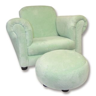 Trend Lab Sage Velour Club Chair and Ottoman Set