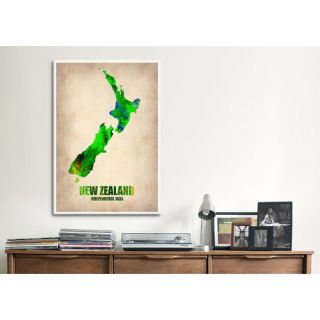 New Zealand Watercolor Map by Naxart Graphic Art on Canvas by iCanvas