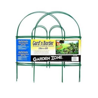 18 in. Steel Green Vinyl Coated Round Folding Garden Fence DISCONTINUED 041808