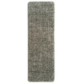 Ottomanson Luxury Shaggy Collection Shag Solid Design Gray 1 ft. 8 in. x 4 ft. 11 in. Rug Runner LUX6003 20X59