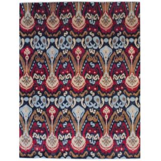 Herat Oriental Indo Hand knotted Vegetable Dye Ikat Design Rust/ Ivory
