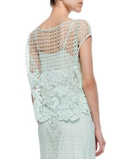 Andrew Marc Armor Lace Cap Sleeve Top