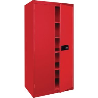 Sandusky Lee Keyless Electronic Cabinet — 36in.W x 24in.D x 72in.H, Red, Model# EA4E362472-01  Storage Cabinets