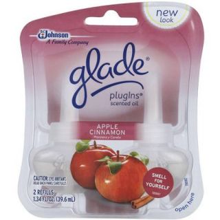 Glade PlugIns Scented Oil Air Freshener Refill, Apple Cinnamon, 2 count, 1.34 Ounces