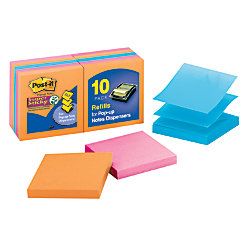 Post it 3 x 3 Super Sticky Pop up Notes Marrakesh 90 Sheets Per Pad Pack Of 10 Pads