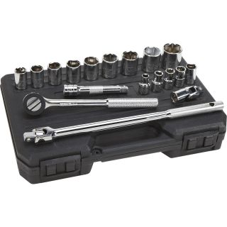 Klutch 18-Pc. 1/2in.-Drive SAE Socket Set  1/2in. Drive Sets