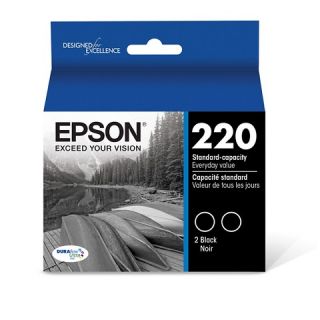 Epson 220 DuraBrite Ultra Ink Cartridge Dual Pack   Black (T220120 D2