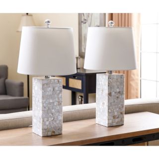 Abbyson Living Mother of Pearl Square Table Lamp (Set of 2)   18013038