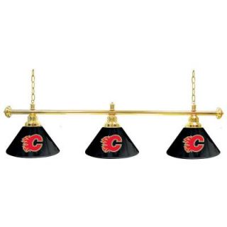 Trademark Global NHL Calgary Flames 60 in. Three Shade Gold Hanging Billiard Lamp NHL4800 CF