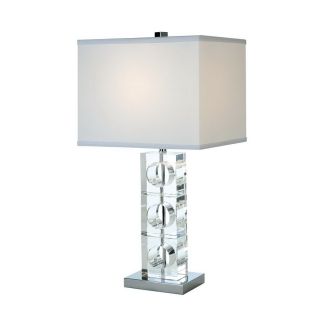 Trend Lighting 26 in Chrome Indoor Table Lamp with Fabric Shade