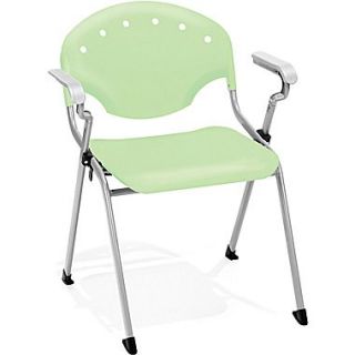 OFM Rico Polypropylene Stack Chair With Arms, Green