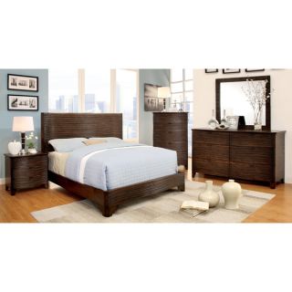 Furniture of America Titanean 4 piece Textured Rustic Bedroom Set