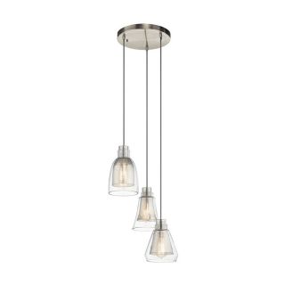 Kichler Lighting Evie 113 in H Brushed Nickel Multi Pendant Light with Clear Glass Shade