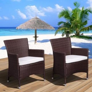 Atlantic Liberty All Weather Wicker Deluxe Patio Dining Chair   Set of 2