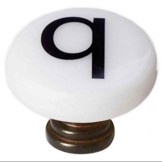 Letter q Glass Round Knob