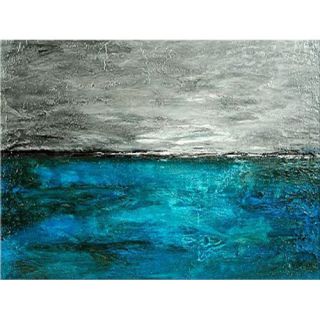 Art Excuse Aqua Pose by AX Original Painting on Wrapped Canvas