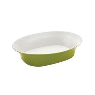 Rachael Ray Round and Square 14 in. Oval Serving Bowl in Green 58360