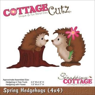 CottageCutz Die 4 X4   Spring Hedgehogs   16111774  