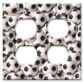 Art Plates Soccer Balls   Double Outlet Cover DISCONTINUED OO 90