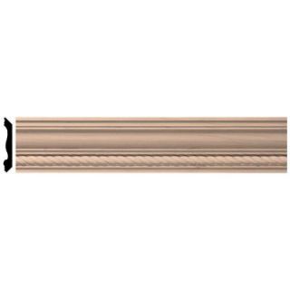 Ekena Millwork 3 5/8 in. x 96 in. x 3 1/2 in. Unfinished Wood Cherry Andrea Rope Carved Crown Moulding MLD03X03X05ADCH