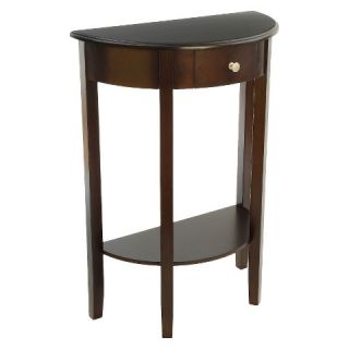 Bay Shore Collection Half Moon Console Table with Drawer Espresso