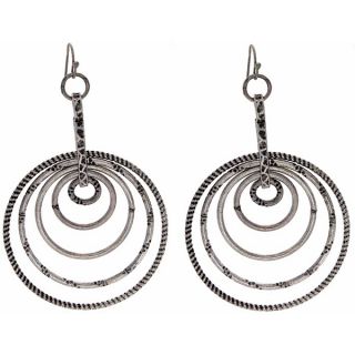 NEXTE Jewelry Silvertone Five Circles Dangle Earrings