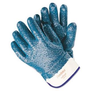 R3 Safety 9761R Predator Premium Nitrile coated Gloves, Blue/white, Large, 12 Pairs