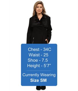 Jessica Simpson Wool Coat with Faux Fur Collar Black