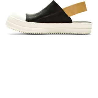 Rick Owens Black & White Slingback Sneaker Sandals