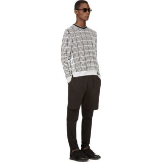Kenzo White & Black Micro Grid Sweater
