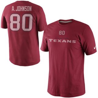 Nike Andre Johnson Houston Texans Player Name And Number T Shirt   Red