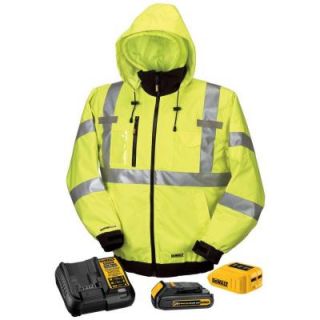 DEWALT Unisex Small High Visibility Yellow 20 Volt/12 Volt MAX Heated Jacket Kit with 20 Volt Lithium Ion Battery and Charger DCHJ070C1 S
